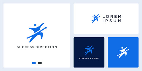 people with arrow logo success