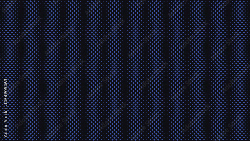 Poster halftone gradient square dots abstract background with vibrant blue black glow backdrop