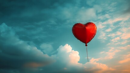 Obraz premium Heart balloon sky high resolution hd image