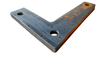 Precision Measuring Tool A Detailed View of a Metal LSquare Ruler with Clear Graduations and