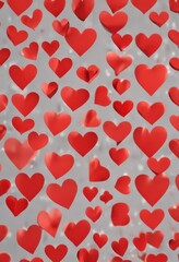 Red heart silhouettes, diverse shapes and outlines,  design,  hearts,  valentine