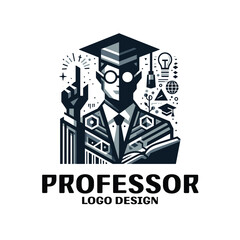 Fototapeta premium Professor Vector Logo Design