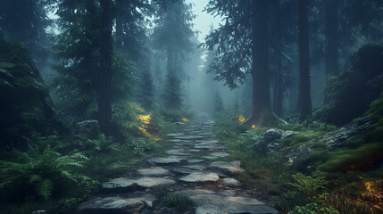 Fototapeta premium Misty forest path