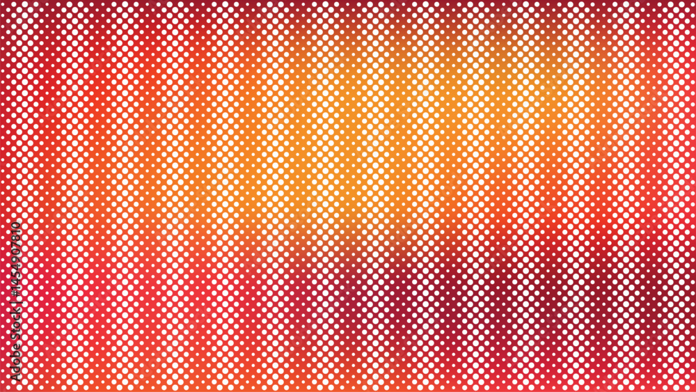 Poster halftone gradient dots abstract background with vibrant red golden yellow backdrop
