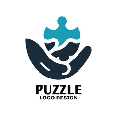 Naklejka premium Puzzle Vector Logo Design