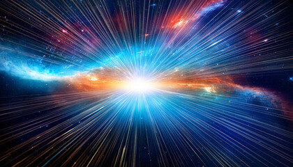 Obraz premium vibrant cosmic energy burst in space