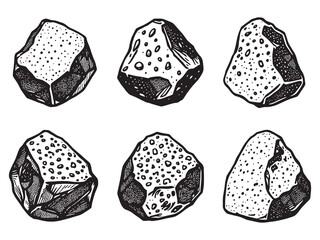 Perlite geological line art hand drawn element