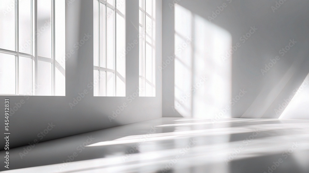Poster bright abstract studio background with soft shadows and light play