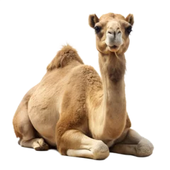 Gardinen camel sitting on white background with no shadows © MdJilu