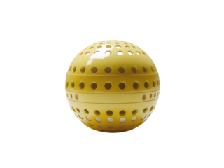 Yellow Perforated Sphere Abstract Decorative Ball