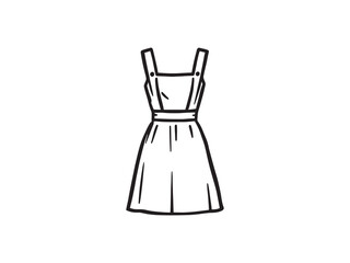 Pinafore Dress line art icon stylish minimalist illustration
