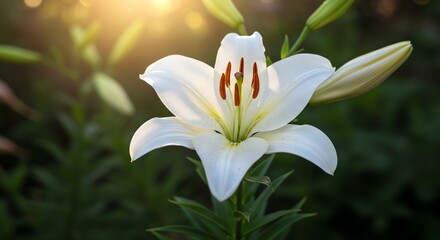 Obraz premium White Lily Flower Bloom