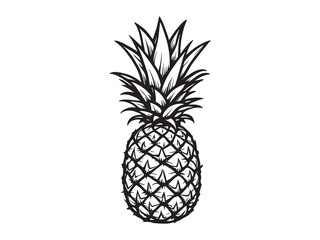 Pineapple art icon minimalist exotic line design