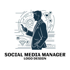 Social Media Manager Vector Logo Design