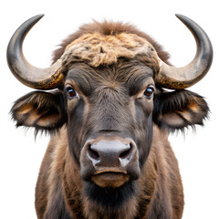 Naklejka premium close up buffalo head on white background