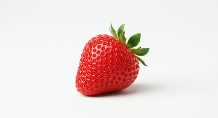 Fresh Red Strawberry with Green Leaves