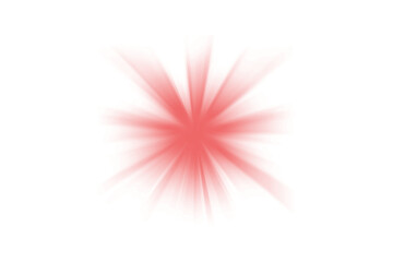 Red starburst isolated on transparent background, vibrant light burst png