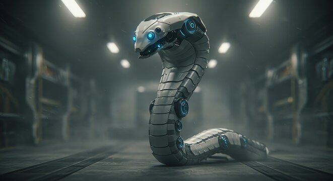 Robotic Snake Futuristic Metallic Design