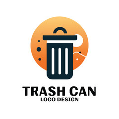 Trash Can Vector Logo Design