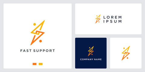 Fast support human logo flash abstract