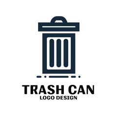 Trash Can Vector Logo Design