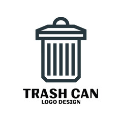 Trash Can Vector Logo Design
