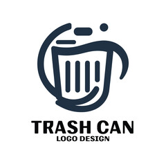 Trash Can Vector Logo Design