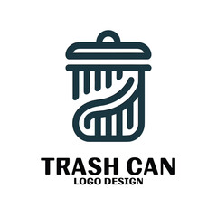 Trash Can Vector Logo Design