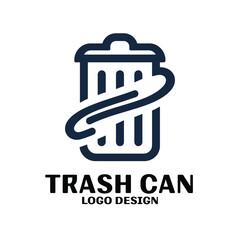 Trash Can Vector Logo Design