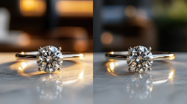 Diamond solitaire engagement ring comparison