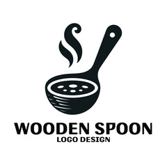 Wooden Spoon Vector Logo Design