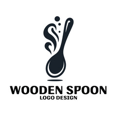Wooden Spoon Vector Logo Design