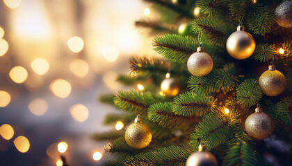closeup of christmas tree