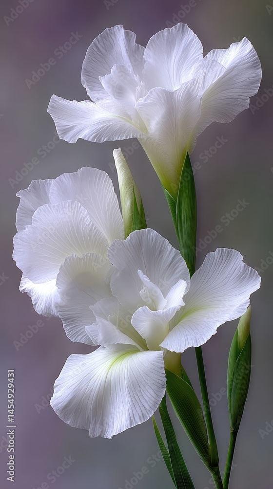 Aufkleber elegant white flowers in soft pastel hues creating a serene atmosphere in a garden setting