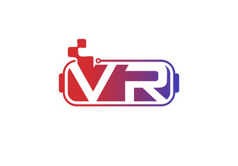 VR glasses icon logo vector, virtual reality logo.