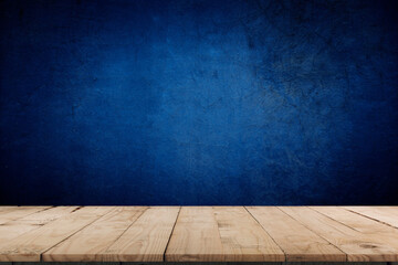 Wooden table and sunlit wall, product mockup background template