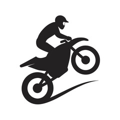 Fototapeta premium Motorcycle Rider Jumping Dirt Track