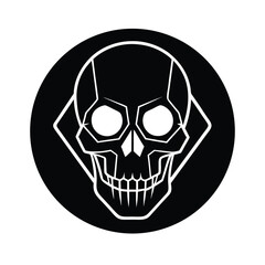 cyberpunk neon skull glowing dark vector art silhouette 