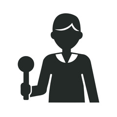 News Reporter Press Conference Silhouette