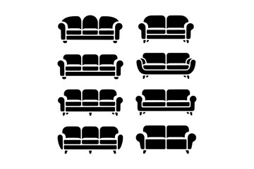 Collection of various sofa silhouettes showcasing different designs and styles