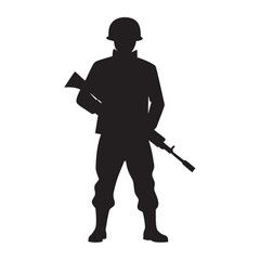 Obraz premium Soldier Military Duty Uniform Silhouette