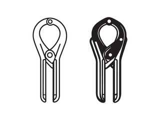 Professional Wire Stripper Tool Line Art Vector Illustration