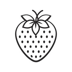 Strawberry  Line illustration isolated on white background
