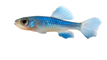 A vibrant aquatic creature with striking blue scales and delicate fins ideal for marine life e