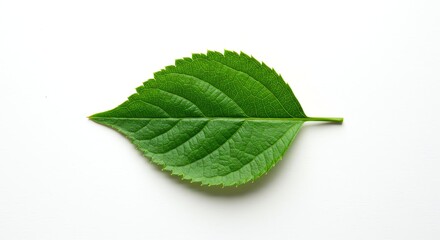 Obraz premium Green Leaf Isolated on White Background