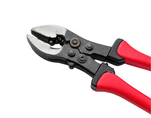 Obraz premium Black and red pliers with a wrench, isolated on a white background, png, transparent