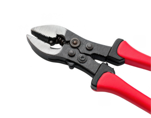 Black and red pliers with a wrench, isolated on a white background, png, transparent