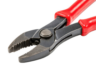 Black and red pliers with a wrench, isolated on a white background, png, transparent