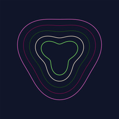 Abstract Triangle with Curves Design and Nested Color Layers