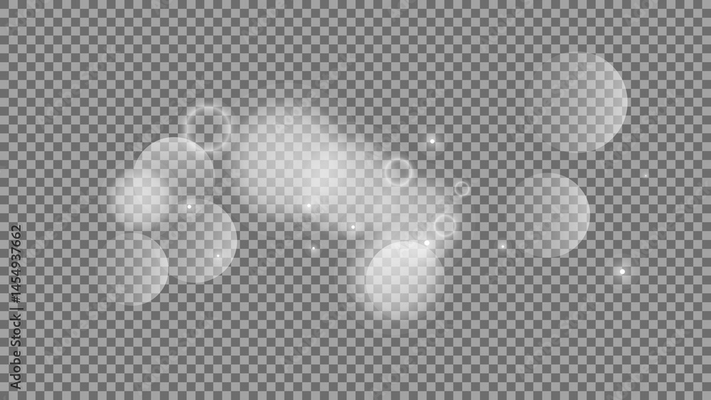 Poster bokeh circles on transparent background